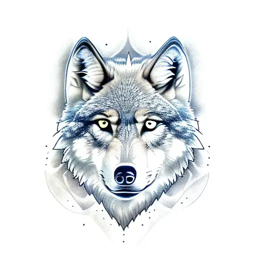 full moon and wolf and forest sleeve tattoo design idea