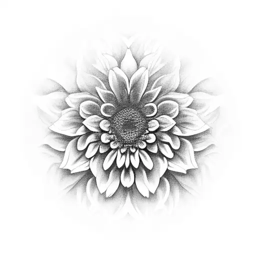 Chrysanthemum blackout background tattoo design idea