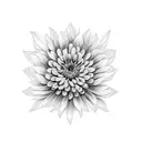Chrysanthemum blackout background tattoo design idea