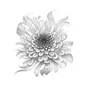 Chrysanthemum blackout background tattoo design idea