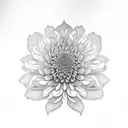 Chrysanthemum blackout background tattoo design idea