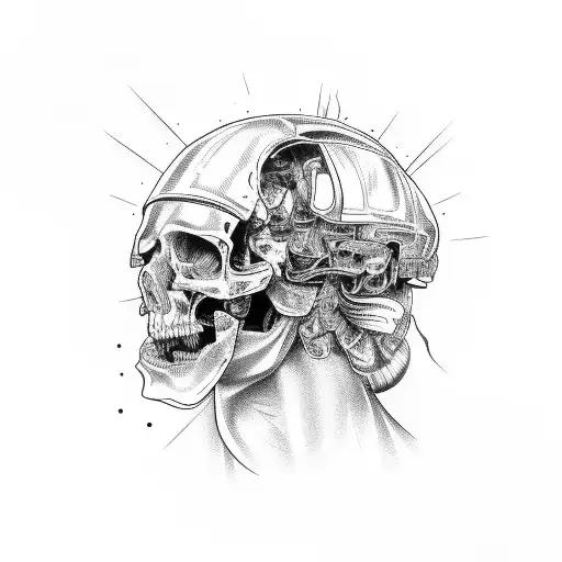 a very detailed head on car crash collision in the style of chaotic blackwork tattoo design idea