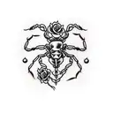 scorpion with roses and barbed wire tattoo design idea