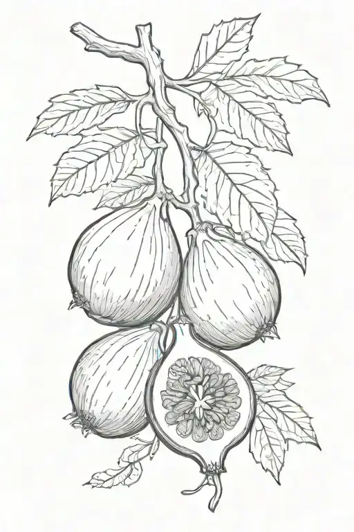 fig fruit tattoo design idea