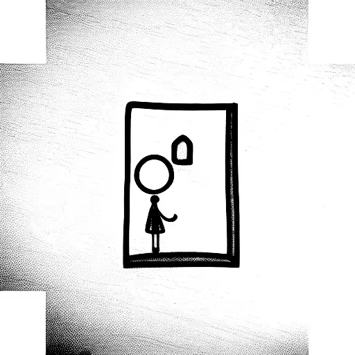 a keyhole with a small child tattoo design idea