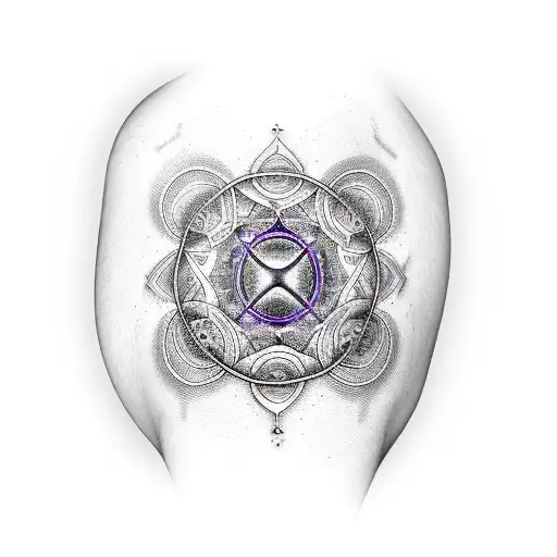  half arm sleeve Fibonacci and Metatron sequence tattoo design idea
