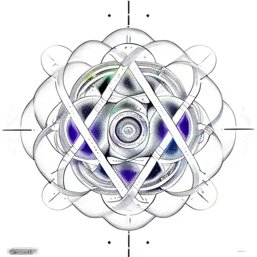  half arm sleeve Fibonacci and Metatron sequence tattoo design idea
