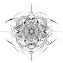  half arm sleeve Fibonacci and Metatron sequence tattoo design idea