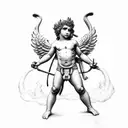 Greek god Cupidon tattoo design idea