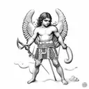 Greek god Cupidon tattoo design idea