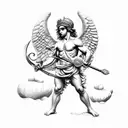 Greek god Cupidon tattoo design idea
