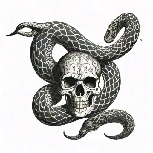 The serpent came out of the clavicle area code surrounded tattoo design idea