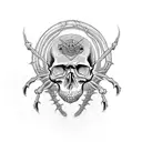 skull with spiders tattoo design idea