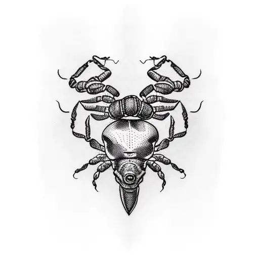 scorpion with  head bull  tattoo design idea