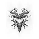 scorpion with  head bull  tattoo design idea