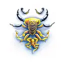 scorpion with  head bull  tattoo design idea