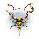 scorpion with  head bull  tattoo design idea