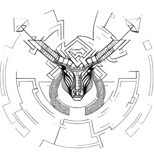 Minotaur with maze  tattoo design idea