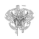 Minotaur with maze  tattoo design idea