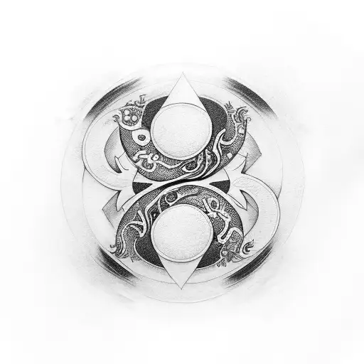 taekwondo black belt with yin yang symbol with night and day imagery tattoo design idea