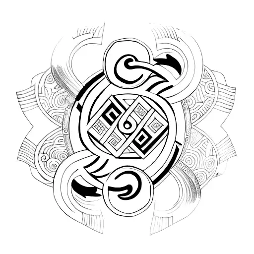 taekwondo black belt with yin yang symbol with night and day imagery tattoo design idea