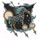 Sagittarius constellation tattoo design idea