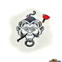 monkey smoking cigar tattoo design idea