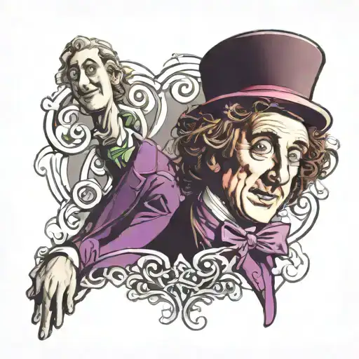 Willy Wonka gene wilder tattoo design idea