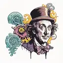 Willy Wonka gene wilder tattoo design idea