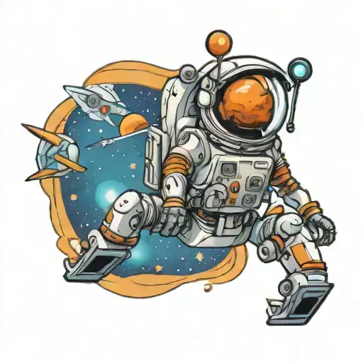 Let's go to Mars tattoo design idea