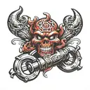 brass knuckles tattoo design idea