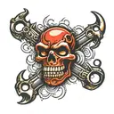 brass knuckles tattoo design idea