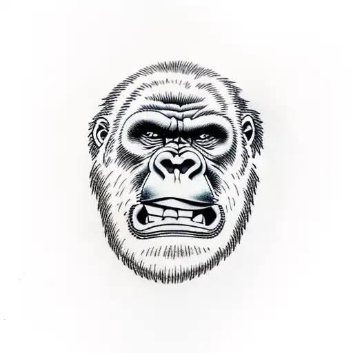 buff gorilla smoking a cigar tattoo design idea