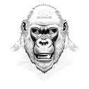 muscular gorilla screaming tattoo design idea