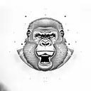 muscular gorilla screaming tattoo design idea