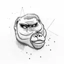 muscular gorilla screaming tattoo design idea