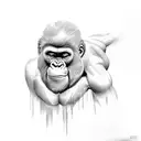 muscular gorilla screaming tattoo design idea