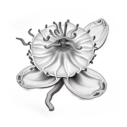 passionfruit flower tattoo design idea