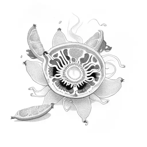 passionfruit flower tattoo design idea