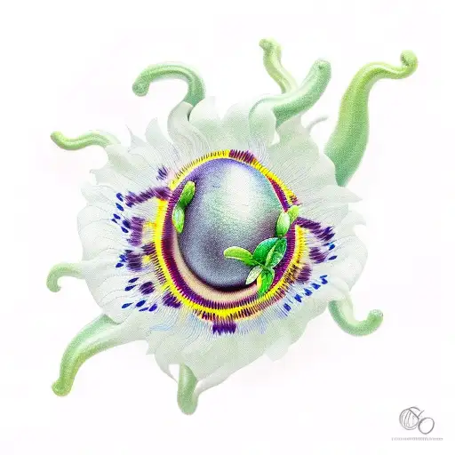 passionfruit flower tattoo design idea