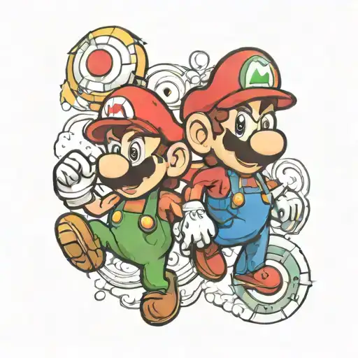 mario and luigi matching tattoos tattoo design idea