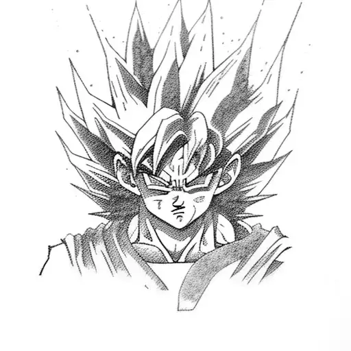 goku, pose de luta  tattoo design idea