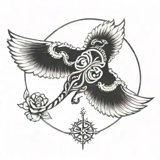 symbol of patience bowing the sky  tattoo design idea