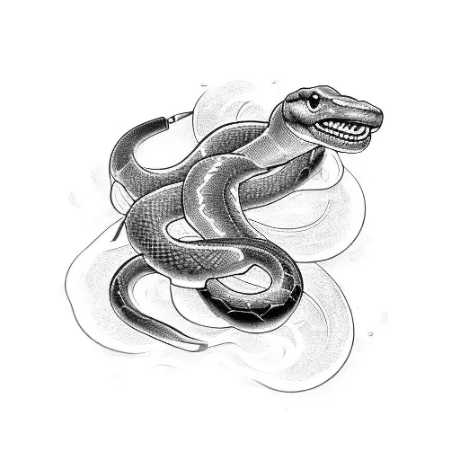 Combine a classic video game controller with a snake tattoo design idea