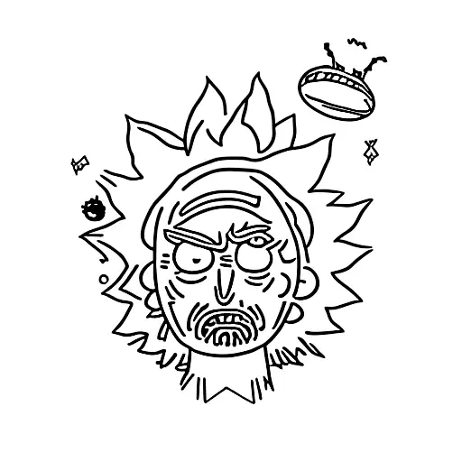 rick and morty tattoo design idea