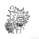 rick and morty tattoo design idea