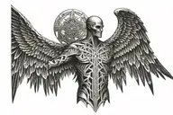 SYMMETRICAL ARCHANGEL AZRAEL BACK TATTOO MEN tattoo design idea