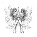 3 angels tattoo design idea