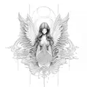 3 angels tattoo design idea