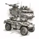Bradley fighting vehicle driving tattoo design idea